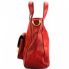 Side view of Verona dark red leather sling bag for men