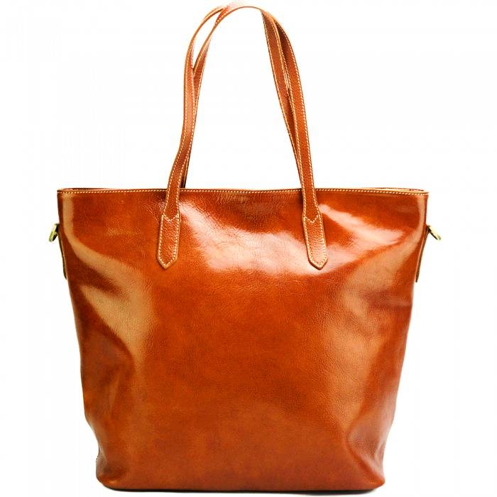 front view of vicenza womens large tan leather tote bag