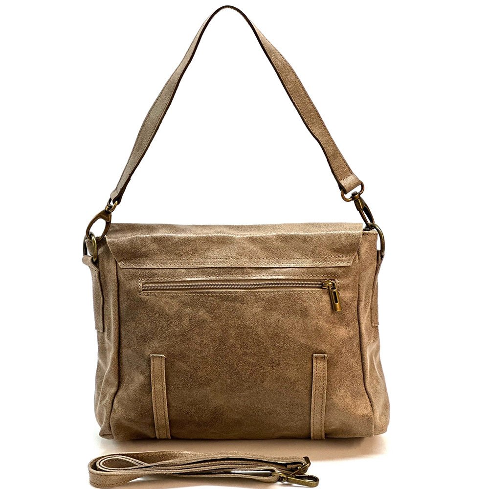Violetta Italian Suede Messenger Bag – Crossbody & Shoulder Style (Handmade in Florence) - Leather Italiano