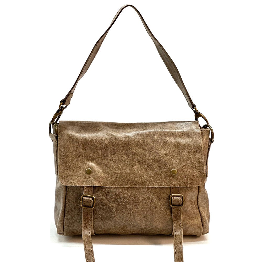 Violetta Italian Suede Messenger Bag – Crossbody & Shoulder Style (Handmade in Florence) - Leather Italiano