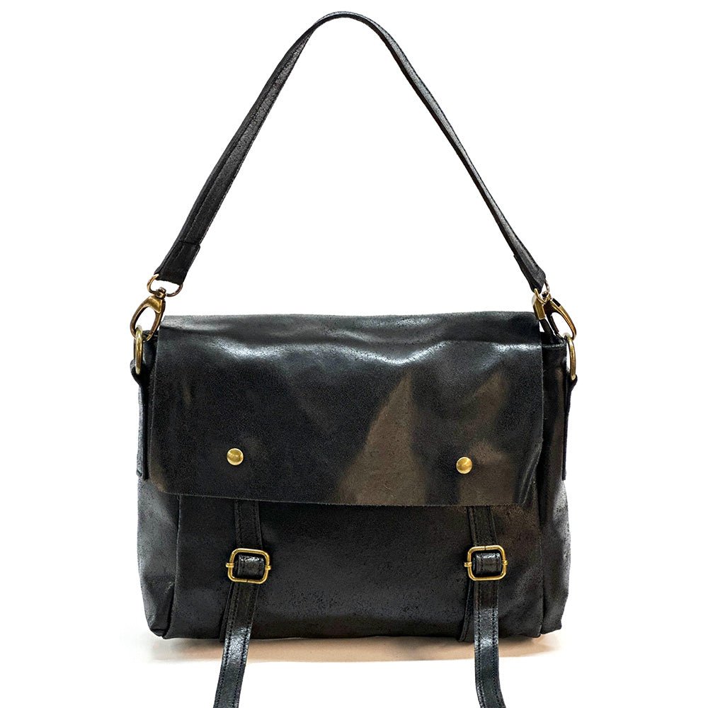 Violetta Italian Suede Messenger Bag – Crossbody & Shoulder Style (Handmade in Florence) - Leather Italiano