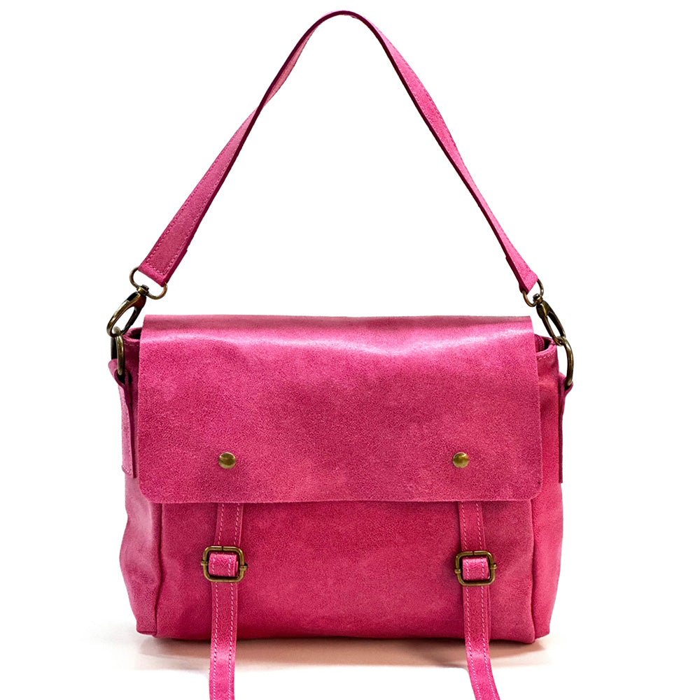 Violetta Italian Suede Messenger Bag – Crossbody & Shoulder Style (Handmade in Florence) - Leather Italiano