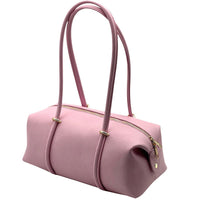 Virelia Italian Cow Leather Cylindrical Shoulder Bag - Leather Italiano