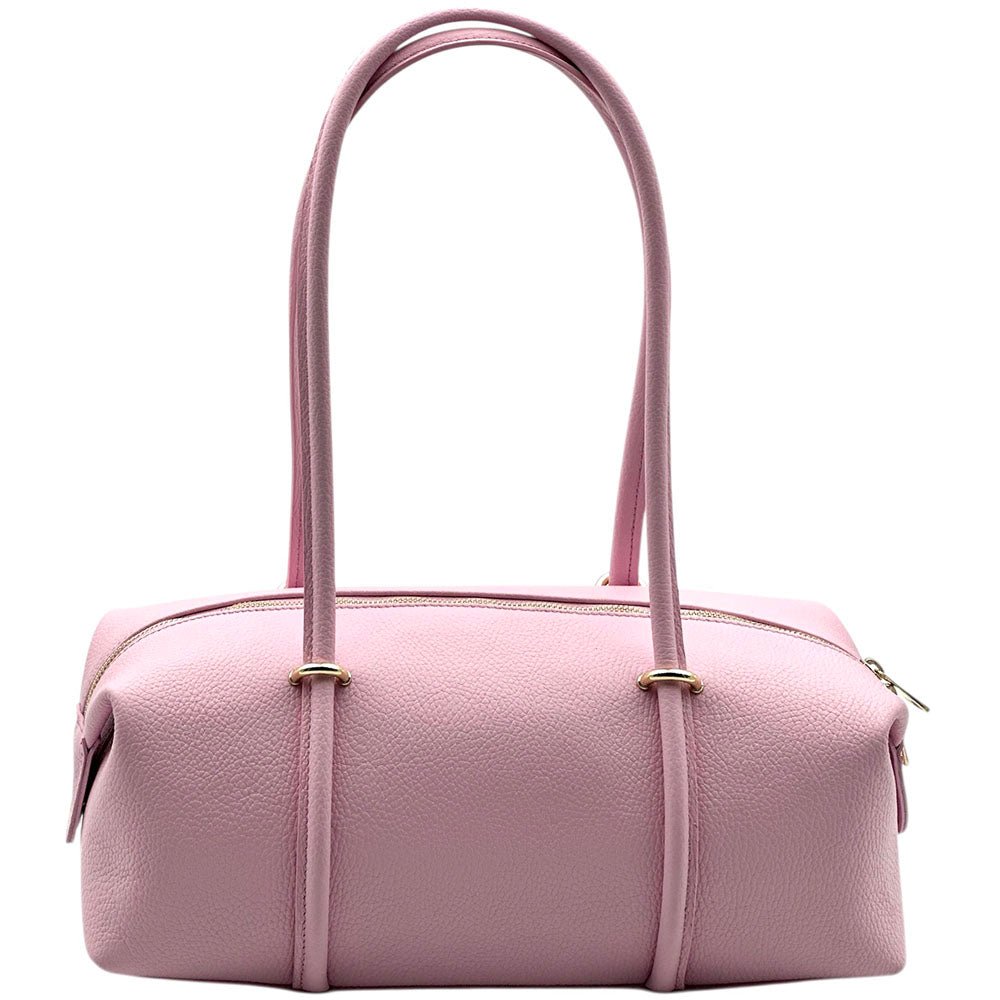 Virelia Italian Cow Leather Cylindrical Shoulder Bag - Leather Italiano