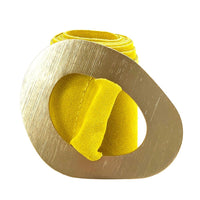 Vortice Italian Suede Leather Belt | Sculptural Gold Buckle Women's Accessory - Leather Italiano