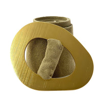 Vortice Italian Suede Leather Belt | Sculptural Gold Buckle Women's Accessory - Leather Italiano