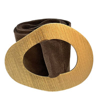 Vortice Italian Suede Leather Belt | Sculptural Gold Buckle Women's Accessory - Leather Italiano