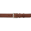Brown 30mm Leather Belt Reti in black with silver buckle
