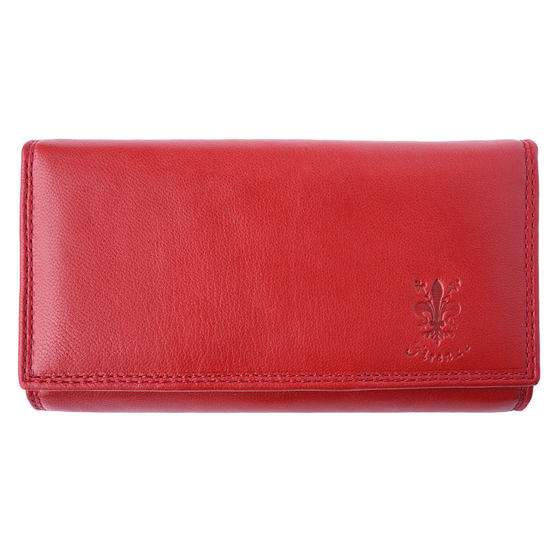 Iris leather wallet-24Women's Slim Leather Wallet in Red