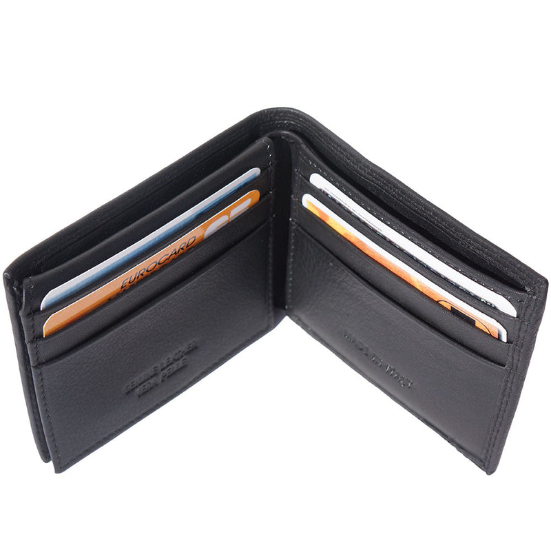 Mini wallet in calf-skin soft leather with out coin pocket for man-10