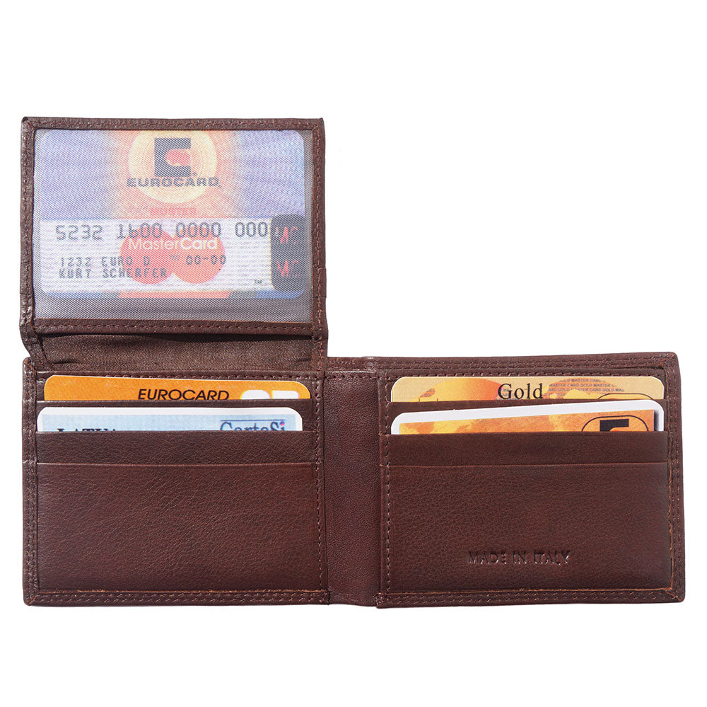 Mini wallet in calf-skin soft leather with out coin pocket for man-8