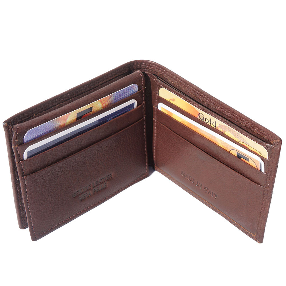 Mini wallet in calf-skin soft leather with out coin pocket for man-11