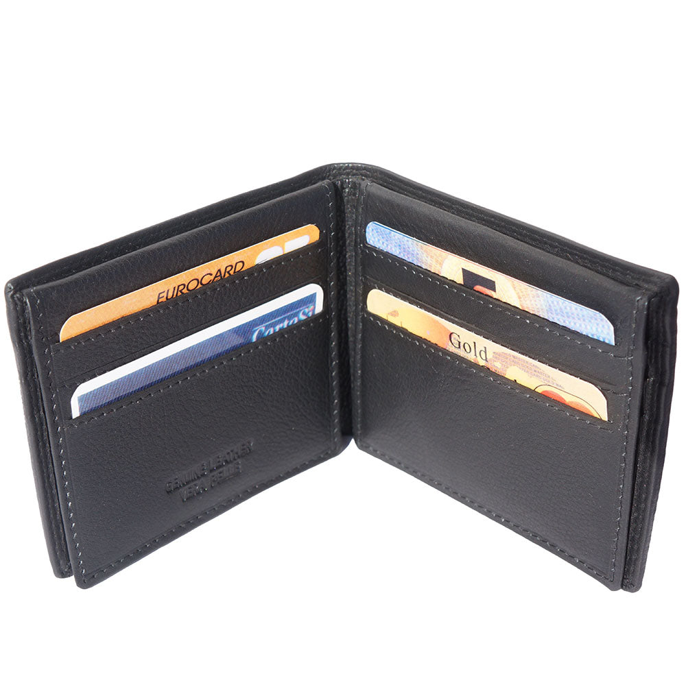 Medium wallet in calf-skin soft leather with double flap-8