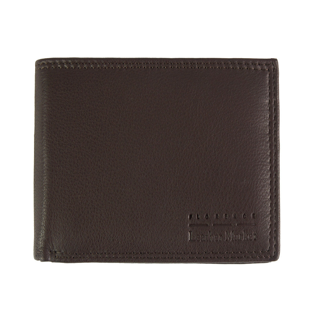 Primo mens dark brown leather wallet