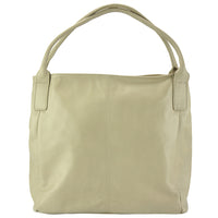 Back view of Leather Hand bag in Creme