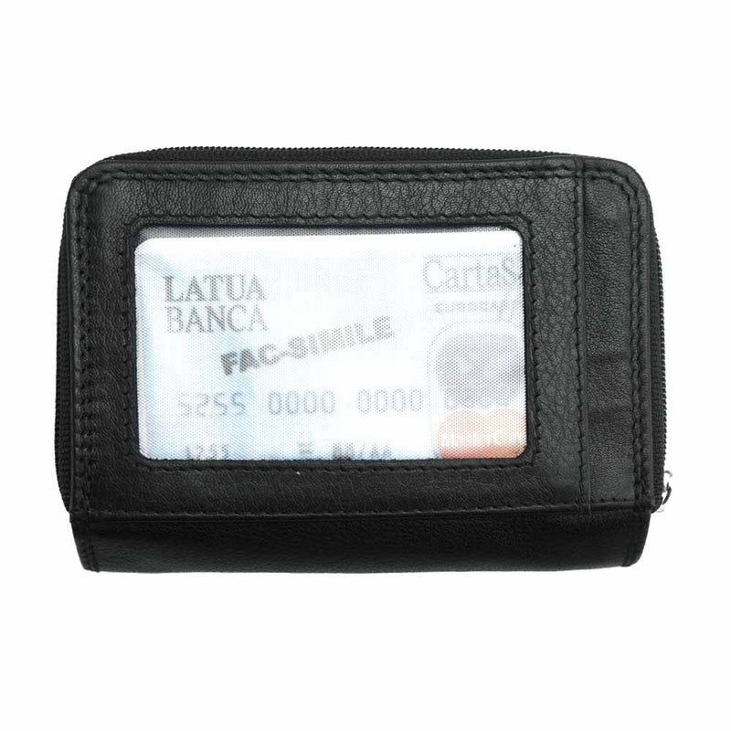 Diamante Leather Wallet in Black from Leather Italiano