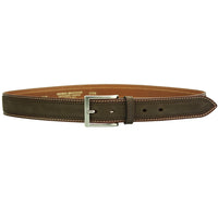 Italo Men’s double stitched brown leather belt