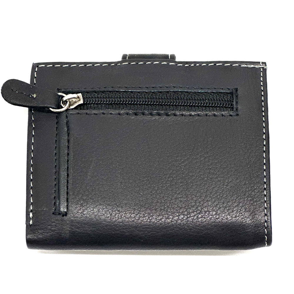 Mens black leather cardholder from Italy