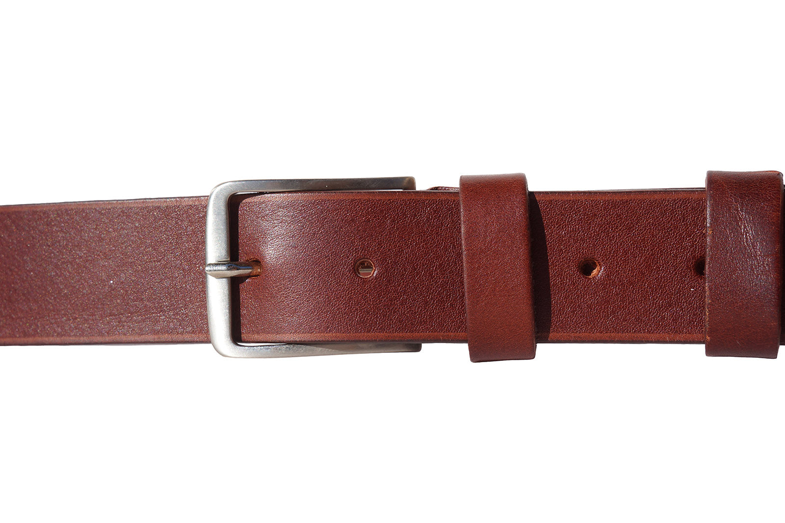 A close up of the belt showing the brown color option