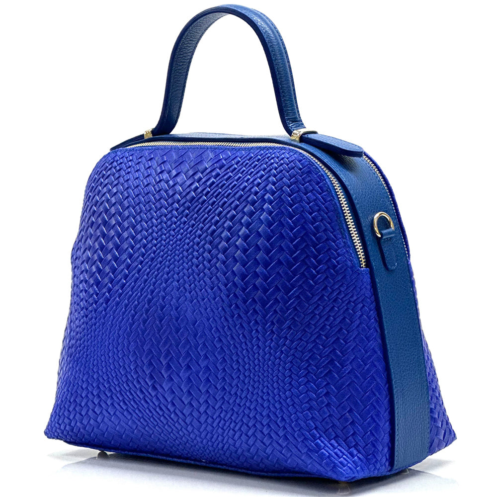 Lisa leather shoulder bag in blue