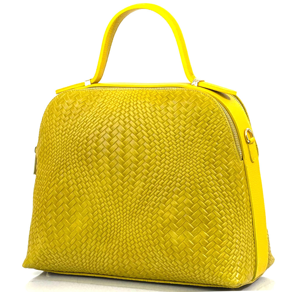 Lisa leather shoulder bag in yellow