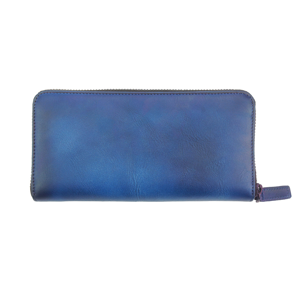 Clemenza Vintage blue leather wallet