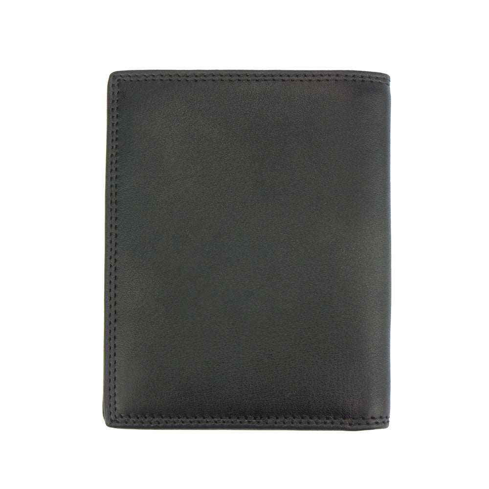 James Compact Black Leather Wallet with 5 Card Slots & Billfold