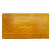 Front view of yellow leather wallet made in Italy