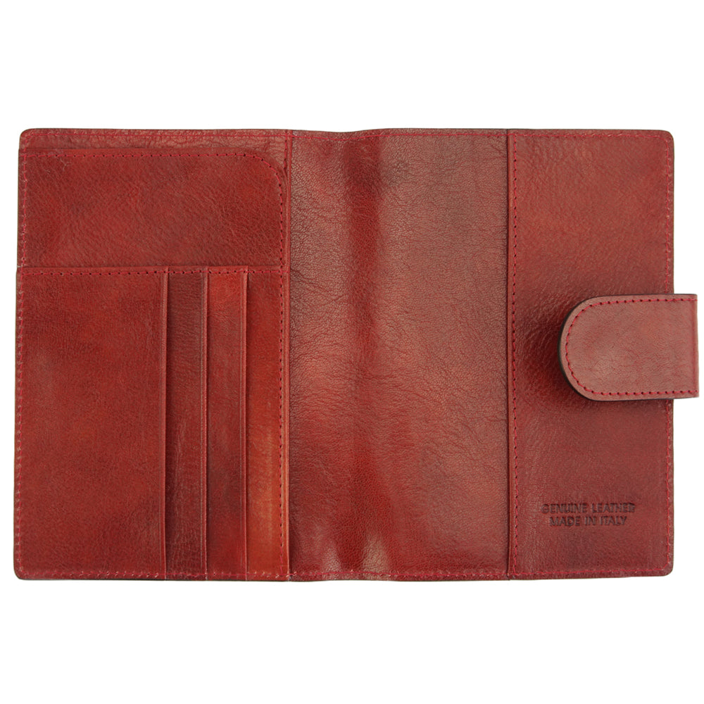 Red Elliot Wallet in cow leather - interior view