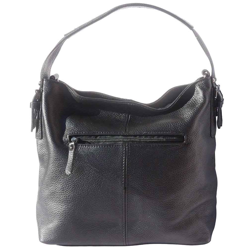 Front view of Spontini leather Handbag in black