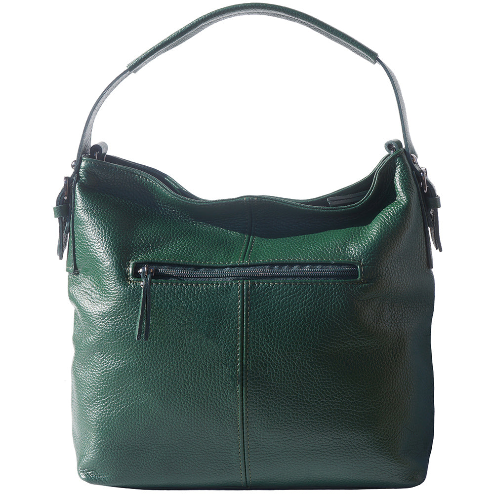 Front view of Spontini leather Handbag in green