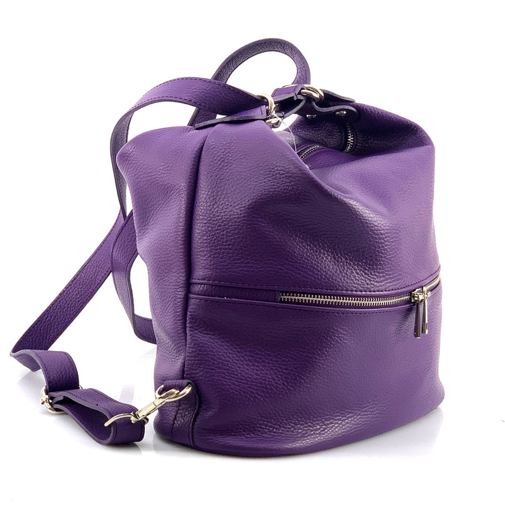 Bougainvillea leather backpack-11