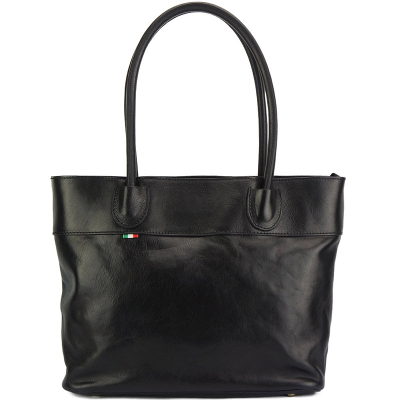 Tote V bag in leather-22