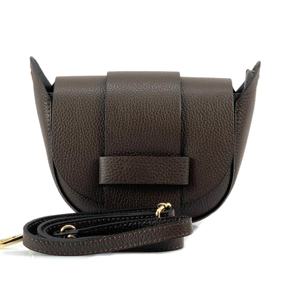 Liliana brown leather cross-body bag with flap