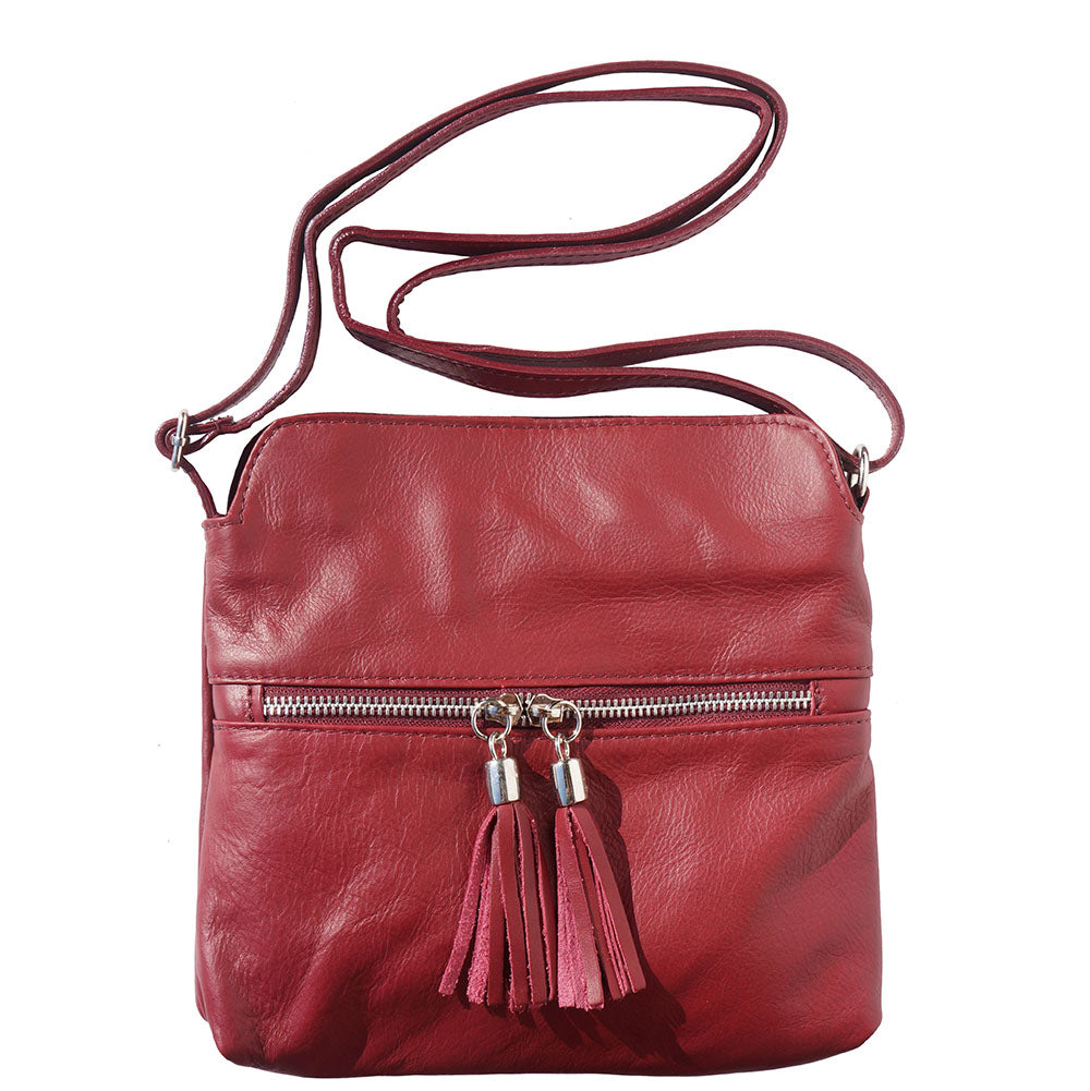 Natural red leather Cross-body bag