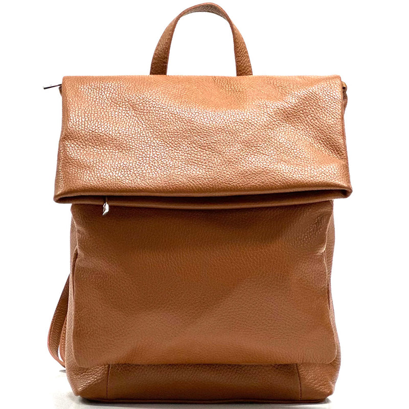 front view of Alex Tan leather backpack for women