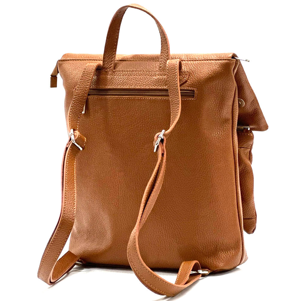 back view of Alex Backpack in tan leather