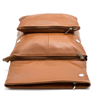 top view of Alex Backpack in tan leather