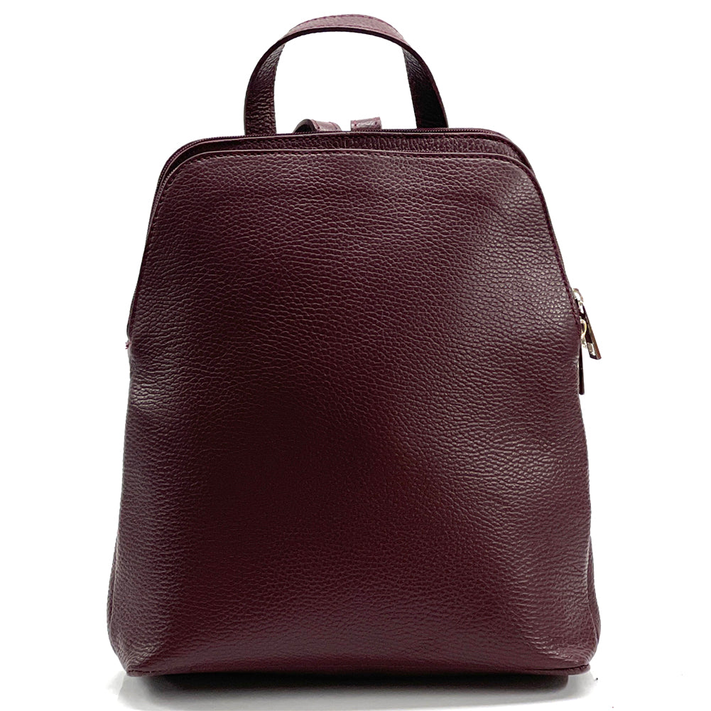 Dark Red Rosa Backpack in cow leather