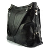 Shopping bag with double handle made of genuine calf leather-0