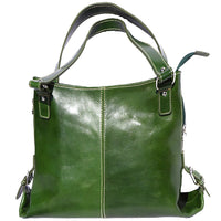 Shopping bag with double handle made of genuine calf leather-22