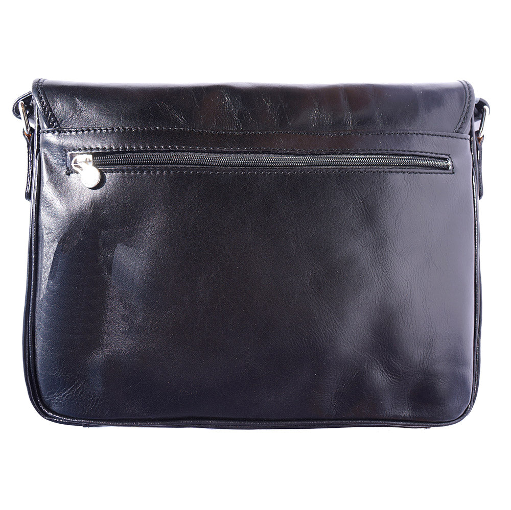 Men's Black Leather Handbag