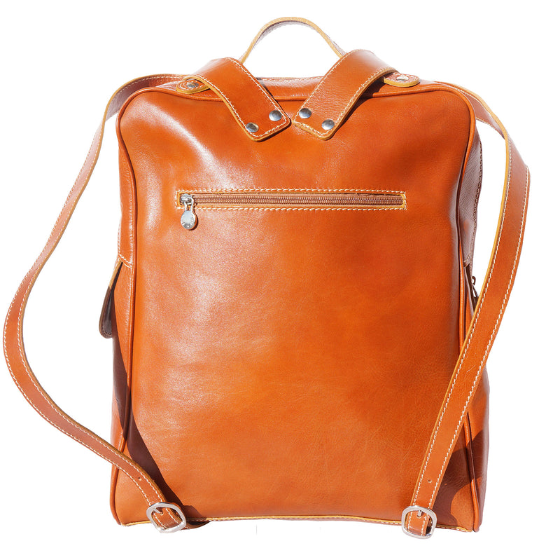  Gabriele GM Tan Leather Backpack Purse - back view