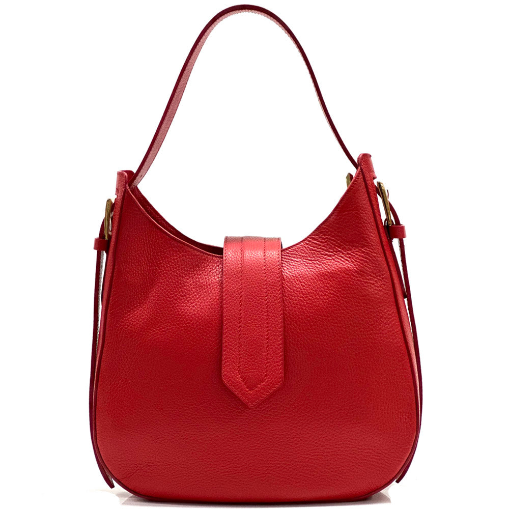 Piper red leather shoulder bag