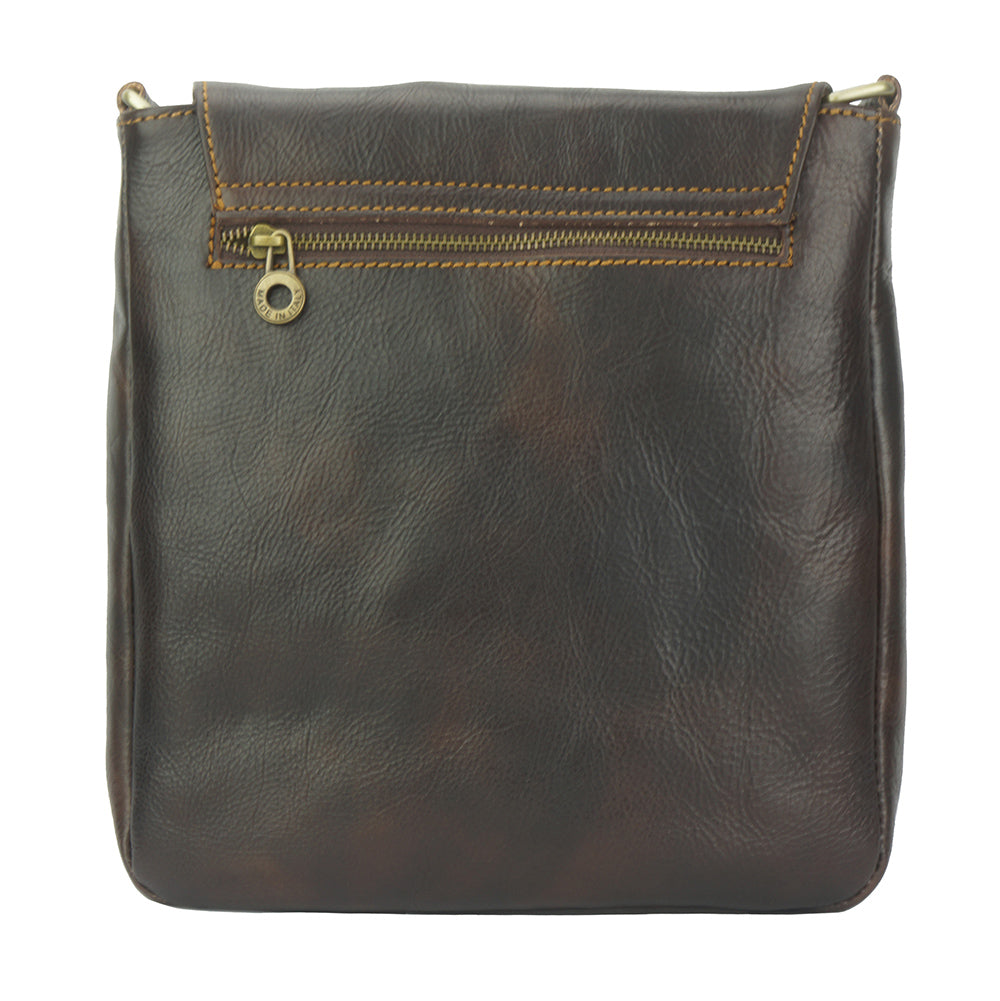 Messenger Amico with genuine leather in brown