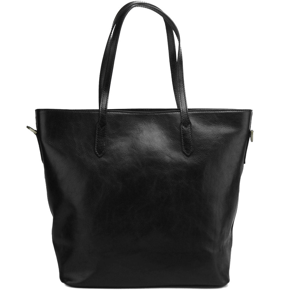 Darcy leather tote shoulder bag in black