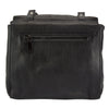 Back view of Black Leather Work Bag with exterior zip pocket - Livio