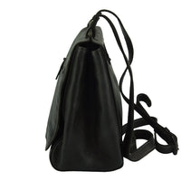 Side view of Black Leather Work Bag - Livio