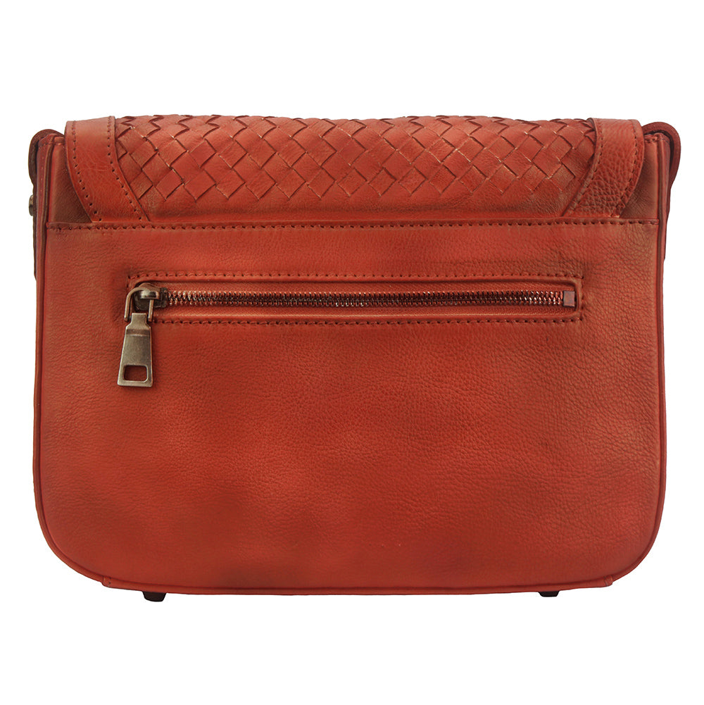 Red shoulder bag - vintage leather