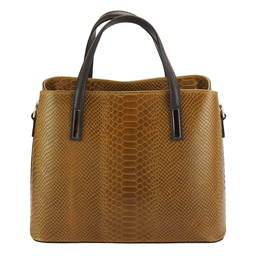 Vanessa leather Handbag in brown Italian leather